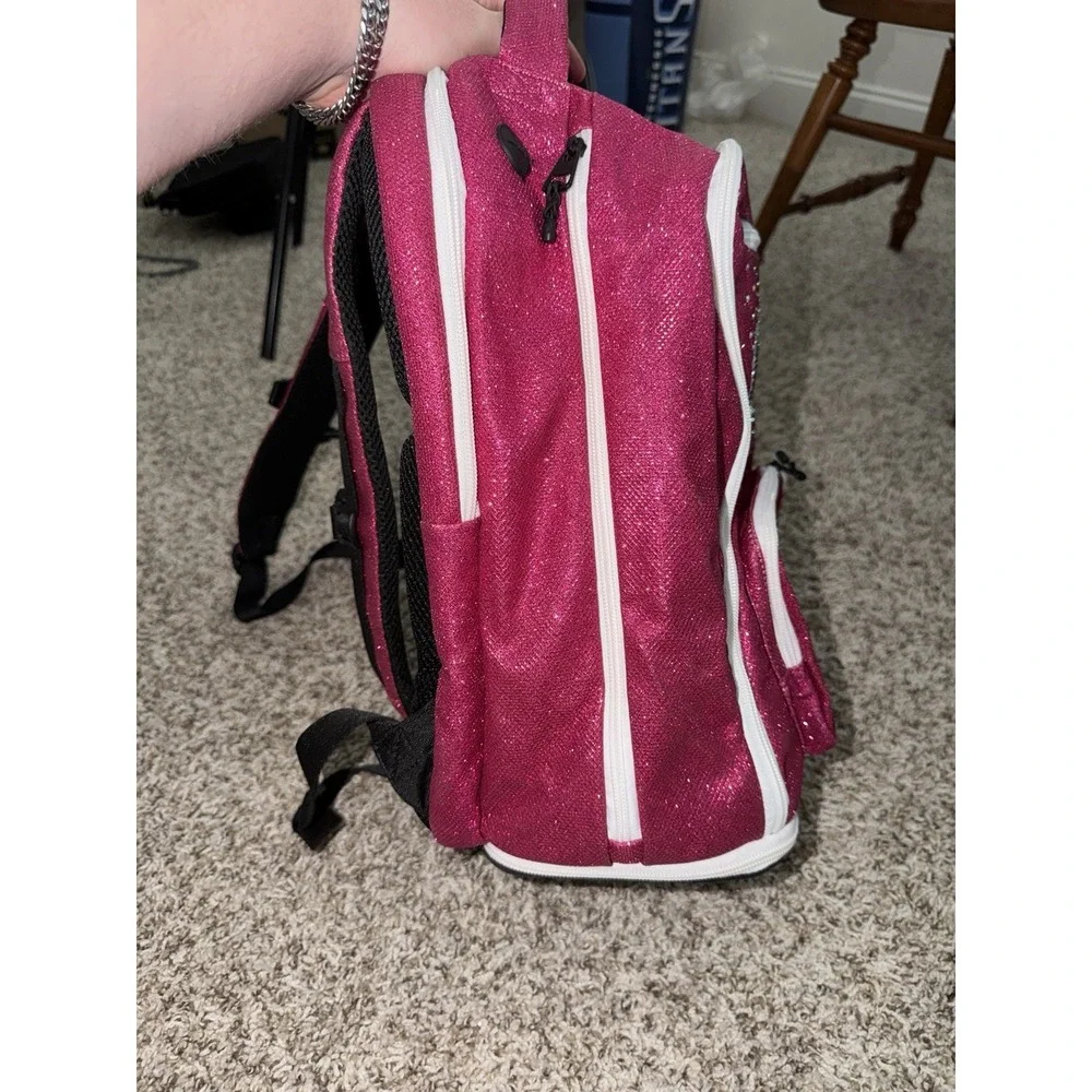 Rebel Dream Bag‎ W/ Crystal Logo Dance Cheer Expanding Athletic Backpack Pink